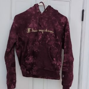 Champion Burgundy Tie-Dye Hoodie